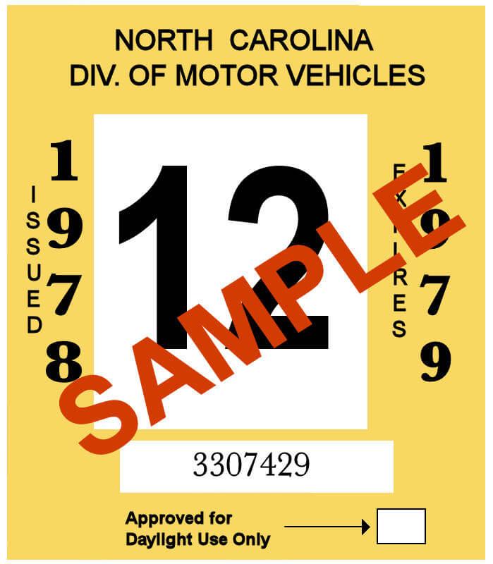 (image for) 1978-79 North Carolina INSPECTION Sticker